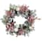 24" Artificial Christmas Decorated Floral Frosted Pine Wreath